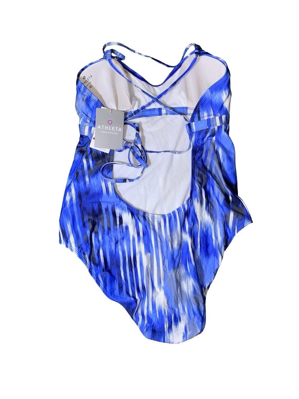 Athleta Blue White Printed One-Piece Swimsuit - Picture 5 of 8